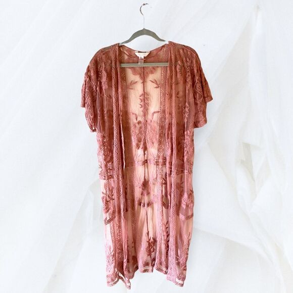 Lauren Conrad Pink Sheer Floor Length Cover Up - Picture 1 of 6